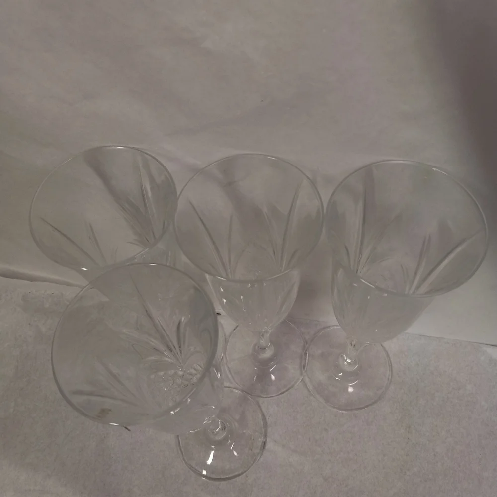 4 Garanti Crista D'Argues Stemed Flute Shaped Genuine Lead Crystal Glasses